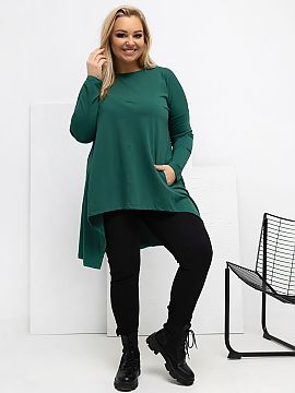 bluză plus size Relevance  Bluza asimetrică de mărime mare în stil casual este o propunere ideală pentru ziua de zi, combinând confortul cu o aparență trendy. M