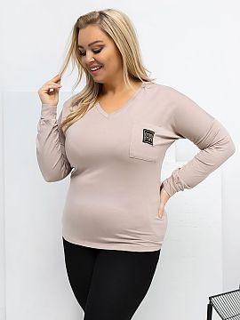 bluză plus size Relevance  Bluza de mărime mare cu un caracter clasic și de zi cu zi este o bază excelentă pentru multe stilizări. Modelul neted îi conferă vers