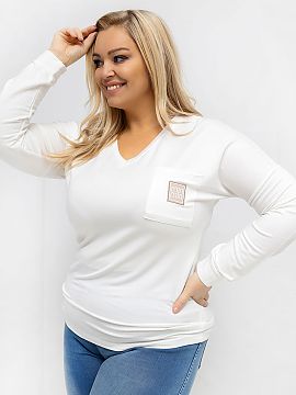 bluză plus size Relevance  Bluza de mărime plus cu un caracter clasic, de zi cu zi, este o bază excelentă pentru multe stilizări. Modelul simplu îi conferă unive