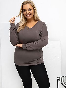 bluză plus size Relevance  Bluza de mărime mare cu un caracter clasic și zilnic este o bază excelentă pentru multe stilizări. Modelul neted îi conferă universal