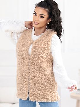 Vestă Factory Price  Vesta de blană Teddy este un element elegant și confortabil al garderobei, perfect pentru sezonul toamnă/iarnă. Realizată din poliester