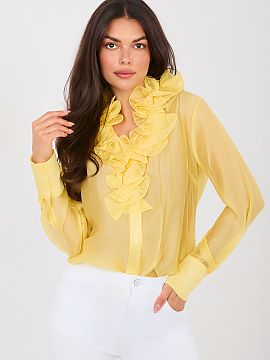 Cămaşă cu mânecă lungă Factory Price  Cămașa de damă din material transparent este o propunere elegantă care combină clasicul cu o eleganță subtilă. Realizată dintr-un m