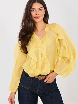 Cămaşă cu mânecă lungă Factory Price  O cămașă elegantă de damă fără guler este o propunere stilată care combină perfect clasicul cu modernitatea ușoară. Se potriveșt
