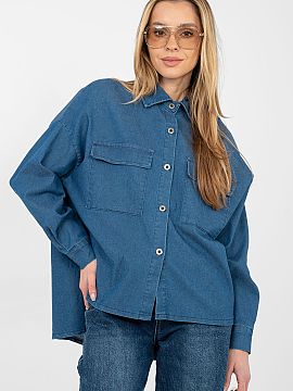 Cămaşă cu mânecă lungă Italy Moda  Cămașă de damă din denim stylish într-un stil casual, ideală pentru ocazii de zi cu zi. Realizată dintr-o combinație de înaltă cal