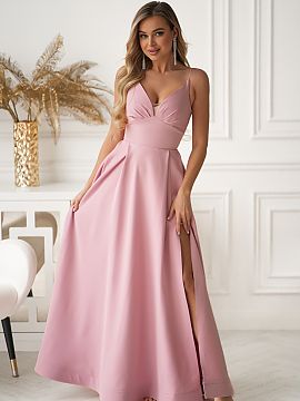 Rochie lungă Bicotone  Rochie de bal, realizată dintr-un material moale. Fusta largă, elegant dispusă îi conferă un aspect luxos, iar buzunarele ascunse în f