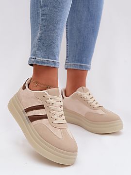 Încălțăminte sport Step in style  Elegantne adidasi de damă din piele ecologică sunt o propunere confortabilă pentru fiecare zi. Modelul plasat pe o platformă subtil evid