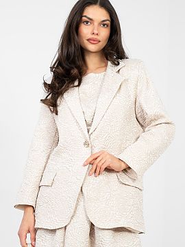 Sacou Rue Paris  O jachetă elegantă de damă cu o lungime standard, care combină perfect clasicul cu o notă subtilă de originalitate. Modelul se disting