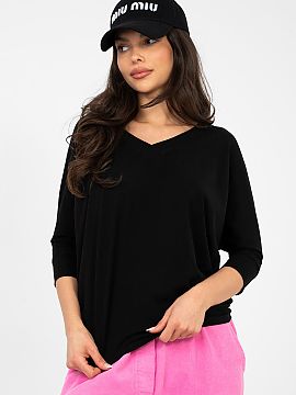 Bluzka Rue Paris  Bluza universala de zi cu zi cu un model neted și atemporal, care se potrivește perfect în orice garderobă. Fabricată din bumbac de în