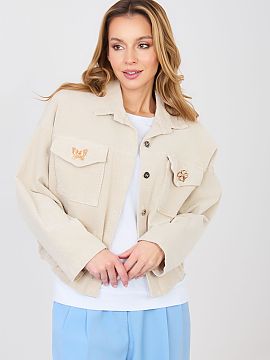 Jachetă din catifea Rue Paris  Geaca moderna de damă din catifea stil casual, perfectă pentru zilele de tranzitie. Acest model combină croiala clasică a bomberului cu 