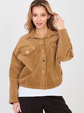 Jachetă din catifea Rue Paris  Geacă modernă de damă din stofă de catifea, în stil casual, perfectă pentru zilele de tranziție de zi cu zi. Acest model combină cro