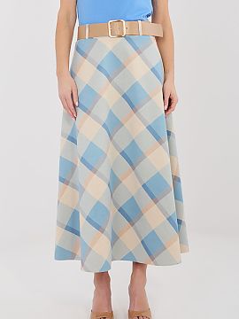Fustă lungă Italy Moda  Fustă maxi stilată cu croială evazată, perfectă atât pentru ținutele de zi cu zi, cât și pentru outfiturile de la birou. Modelul se