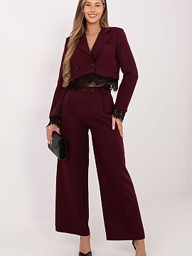 Pantaloni de damă Rue Paris  Pantaloni eleganți pentru femei de tip wide leg sunt o alegere perfectă pentru zi de zi, la birou și pentru ocazii mai elegante. Realizat