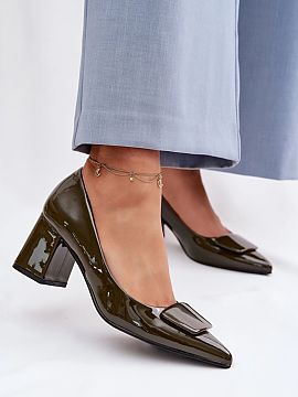 Pantofi dcu toc gros Step in style  Pantofi cu toc pentru femei din piele ecologică reprezintă o propunere clasică care combină eleganța atemporală cu confortul purtatulu