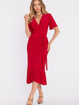 Rochie de zi Moe  Rochie midi elegantă și extrem de feminină, cu un croi tip envelopă, care subliniază frumos silueta și asigură un confort maxim la pu