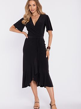 Rochie de zi Moe  Rochie midi elegantă și extrem de feminină, cu un croi înfășurat, care evidentiază frumos silueta și asigură un confort maxim la pu