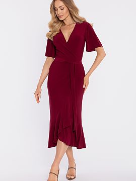 Rochie de zi Moe  Rochie midi elegantă și extrem de feminină, cu un croi tip încrucișat, care subliniază frumos silueta și asigură un confort maxim la