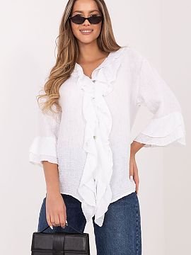 Cămaşă cu mânecă lungă Italy Moda  Cămașa de damă în stil boho, care se potrivește perfect atât în ținutele de zi cu zi, cât și la birou. Modelul se remarcă prin te