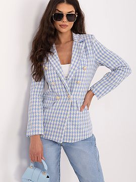 Sacou Italy Moda  Flota într-un stil clasic și atemporal, care completează perfect atât ținutele elegante, cât și cele de zi cu zi. Modelul în dungi �