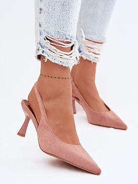 Sandale cu toc Step in style  Sandale cu toc pentru femei din imitație de catifea sunt o propunere elegantă și atemporală, care completează perfect multe stilizări.