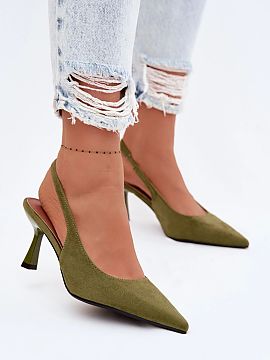 Sandale cu toc Step in style  Sandale cu toc pentru femei din imitație de catifea sunt o propunere elegantă și atemporală, care completează perfect multe stilizări.