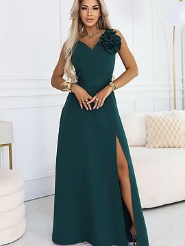 rochie lungă Numoco  Când planificați o seară specială, alegeți o rochie verde, care arată frumos în mișcare și se așează perfect pe siluetă. Aceast�