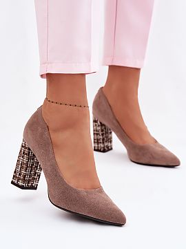 Pantofi dcu toc gros Step in style  Clasicii toc Sergio Leone. Pantofii sunt fabricați dintr-un ecosem de înaltă calitate. Tălpicul moale din piele naturală și tocul stab