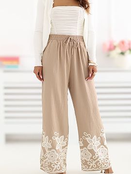 Pantaloni pentru femei Factory Price  Pantaloni largi de damă sunt o propunere ideală pentru ținutele de zi cu zi, combinând confortul cu o apariție la modă și feminină. 