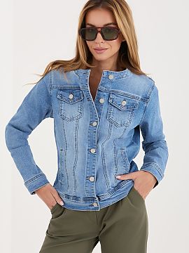 Jachetă din denim Factory Price  Geaca de blugi pentru femei este un element vestimentar atemporal, ideal pentru sezonul primavara/vara. Mentenuta intr-un stil casual, se va