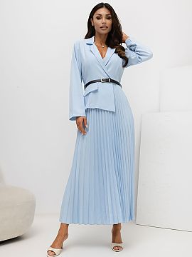 rochie de zi Rue Paris  Rochie maxi elegantă cu croială evazată, ideală atât pentru muncă, cât și pentru ocazii speciale. Partea de sus în stil marinăresc