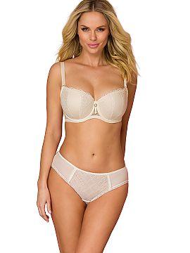 Sutien bardot Vena  Model minunat de sutien cu cupe căptușite, cu croială balconetă. Cupe realizate din satin elastic, acoperite parțial cu dantelă. Model
