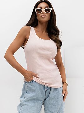 Top Rue Paris  Top feminin cu bretele este o propunere universală în stil casual, ideală pentru ședințele zilnice. Modelul cu lungime standard și dec