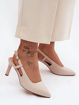 Sandale cu toc Step in style  Sandalele de damă de la marca Sergio Leone sunt o propunere elegantă creată pentru ocazii speciale. Realizate din piele ecologică, arat�