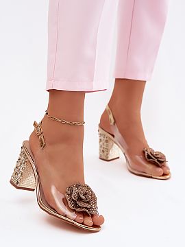 Sandale cu toc Step in style  Sandale transparente pentru femei sunt o propunere spectaculoasă creată pentru ocazii speciale. Forma subtilă împreună cu elementele tr