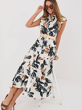 Rochie de zi Italy Moda  Rochia de vară tip cămașă, combinând croiala cămășii cu o croială evazată, este o propunere elegantă și confortabilă pentru zi 