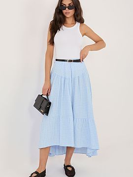 Fustă Italy Moda  Fusta casual midi în carouri este o propunere confortabilă și stilată pentru ziua de zi, ideală pentru styling-ul zilnic relaxat. Reali