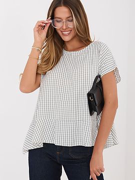 Bluză Italy Moda  Bluza de damă în carouri este o propunere confortabilă și stilată pentru ziua de zi, ideală pentru ținute casual. Realizată dintr-o 