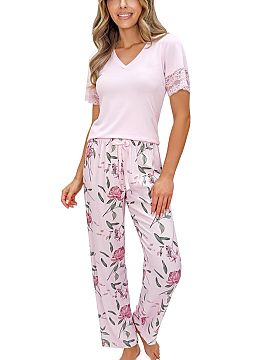 Pijama Donna  Pijama feminină Gabriela cu pantaloni lungi este o combinație de confort și eleganță delicată și feminină. Bluza într-o nuanță su