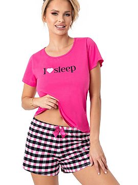 Pijama Donna  Pijama de damă din bumbac Sleep este o propunere confortabilă și stylish, care combină confortul purtării zilnice cu un aspect tineresc
