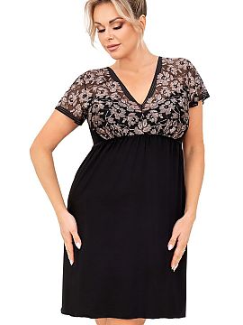 Cămașă de noapte Plus Size Donna  Cămașa de noapte Violetta Plus Size este o propunere elegantă pentru femeile care doresc să îmbine confortul cu stilul feminin și bine