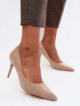 Pantofi cu toc subţire (stiletto) Step in style  Cizmele realizate din imitație de suede sunt o propunere stilată pentru femeile care apreciază eleganța și tăieturile clasice. Tocul �