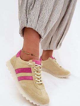 Pantofi de sport Step in style  Sneakersii pentru femei din velur natural sunt o propunere confortabilă și stilată pentru zi cu zi. Executați cu atenție, combină perf