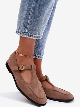 Pantofi Step in style  Pantofii din imitație de nubuc pentru femei sunt o propunere elegantă pentru femeile care apreciază croielile clasice într-o interpretar