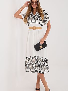 Rochie de zi Italy Moda  Rochie stilată de vară cu croială de cămașă, care combină confortul purtării zilnice cu un aspect elegant. Croiala simplă face ca m