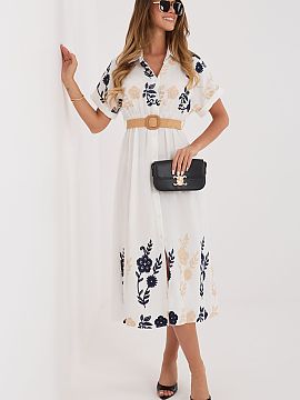 Rochie de zi Italy Moda  Rochie stilată de vară cu croială cămășuică, care combină confortul purtării zilnice cu un aspect elegant. Croiala simplă face ca 