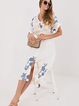 Rochie de zi Italy Moda  Elegantna rochie de vară cu croială cămașă, care îmbină confortul purtării zilnice cu un aspect elegant. Croiala simplă face ca mod