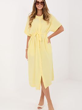 Rochie de zi Italy Moda  Rochie lejeră și confortabilă, tipo camasa, perfectă pentru ținutele de zi cu zi de vară. Croiala evazată se așază frumos pe siluet