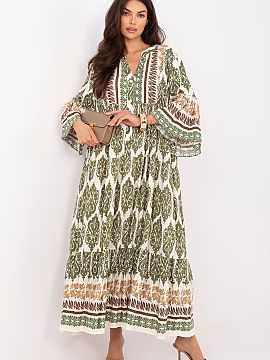 Rochie de zi Italy Moda  Rochie de vară ușoară în stil boho, care combină libertatea, confortul și caracterul artistic la modă. Croiala lejeră oferă o purta