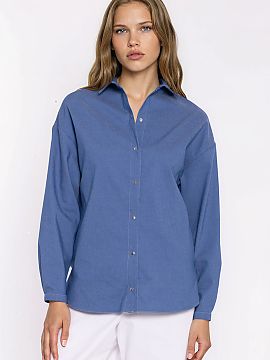 Cămaşă cu mânecă lungă Nife  Cămașa de damă cu croială oversize este o propunere liberă și modernă, cu o formă lejeră și nonșalantă. Croiala spațioasă asig