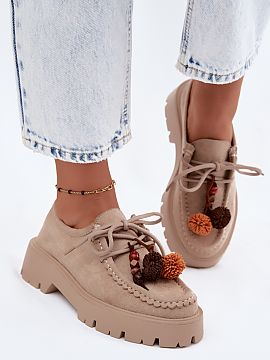 Pantofi sport cu platformă Step in style  Pantofi Oxford pentru femei din imitație de catifea sunt o propunere stilată pentru femeile care apreciază detalii originale și confortu
