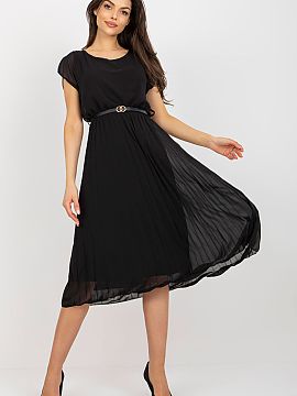 Rochie de zi Rue Paris  Rochia midi eleganta cu partea inferioara plisata este o combinatie perfecta intre stil feminin, confort si clasicism atemporal. Croiala eva